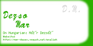 dezso mar business card